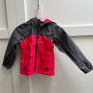 The North Face Pink and Gray Hooded Fleece Lined Kids Jacket Size 5T XXS
